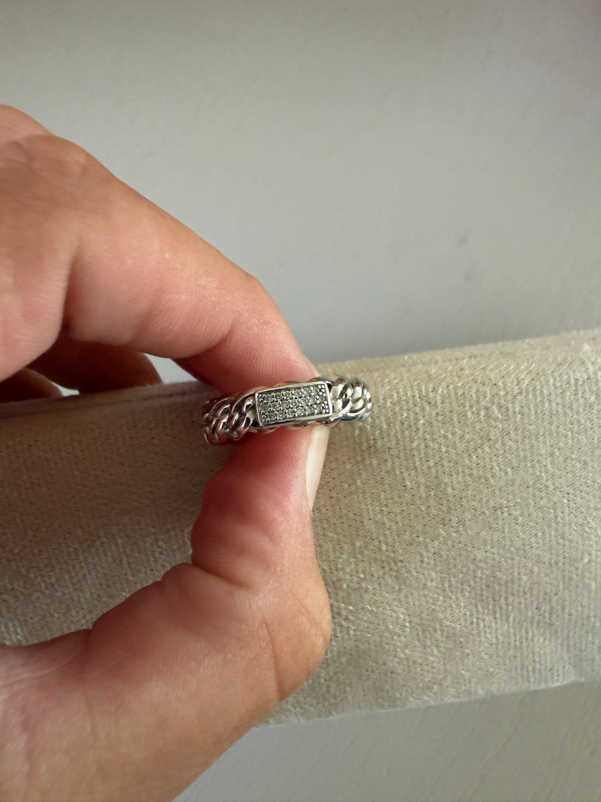 RING NATHALIE DIAMANT WITGOUD 14KT, Met kristal, Gebruikt, 20 of groter, Ophalen of Verzenden