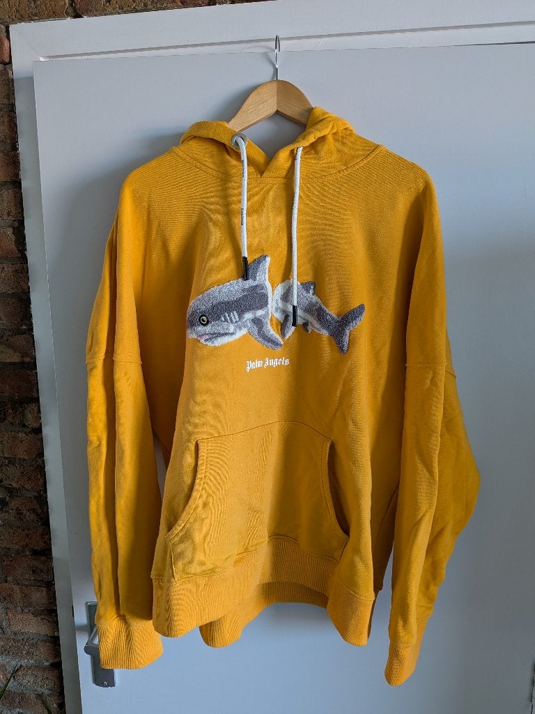 Palm Angels Shark Hoodie – Geel – Maat XL, Palm Angels, Geel, Maat 56/58 (XL), Ophalen of Verzenden