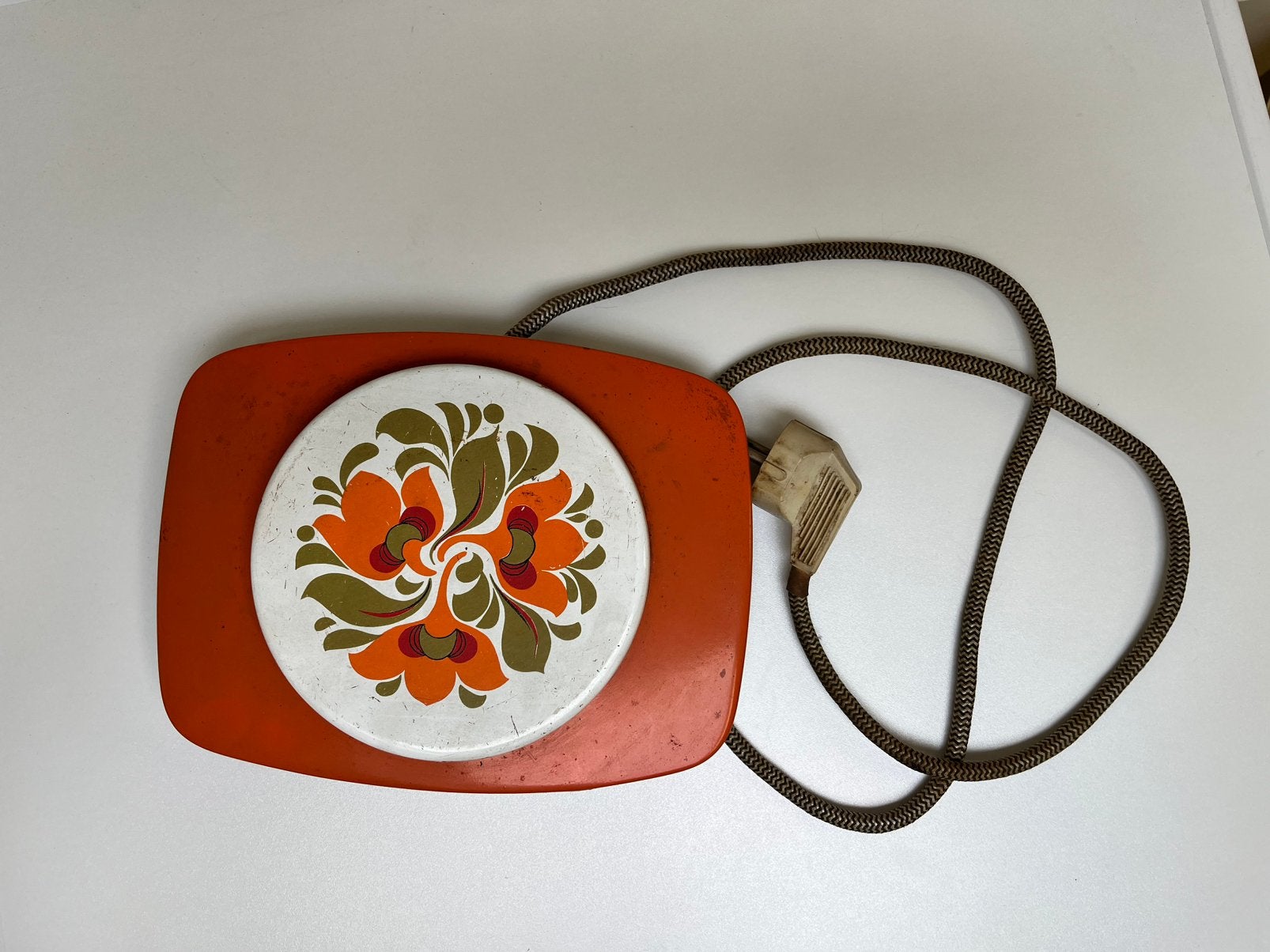 Retro Inventum kookplaat jr ‘70  oranje flower power vintage, Verzamelen, Retro, Ophalen of Verzenden, Overige typen