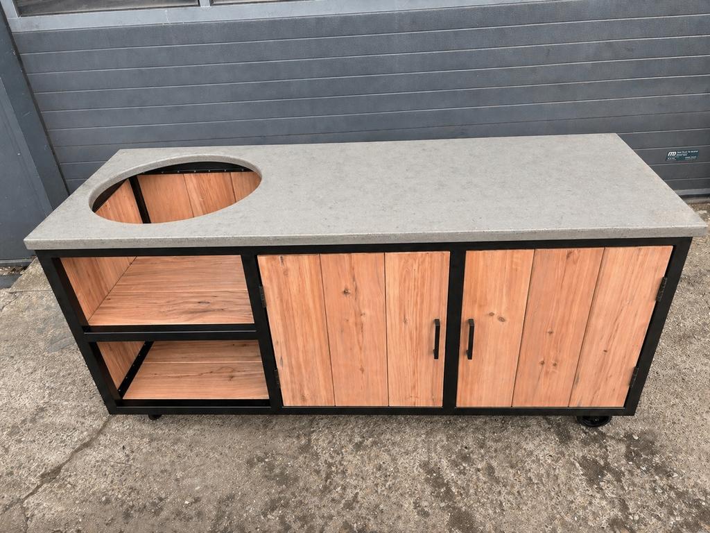 Stalen Buitenkeuken Green egg / Kamado / Bastard, Tuin en Terras, Buitenkeukens, Ophalen, Nieuw, Houtskool