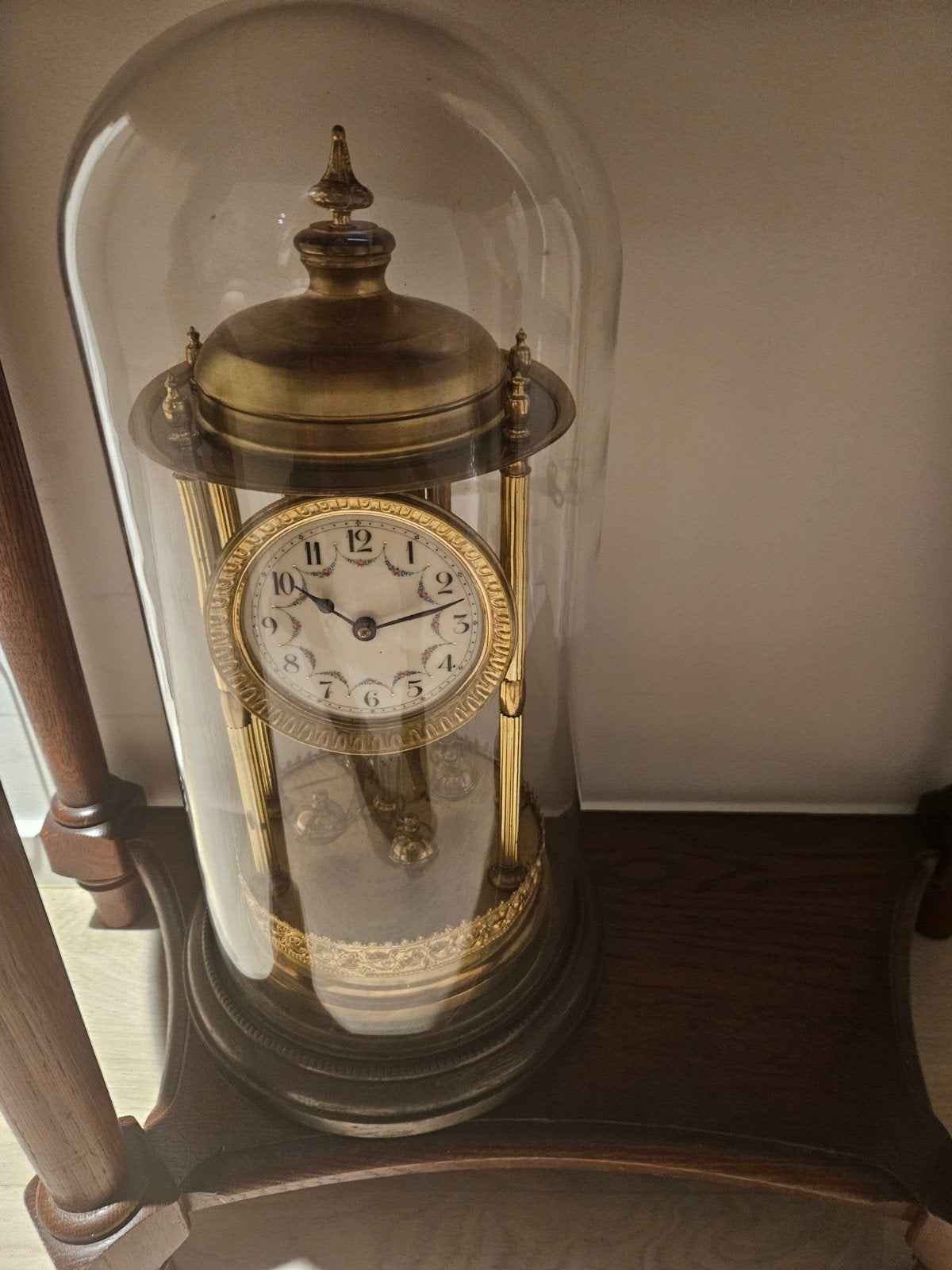 Antieke pendule onder glazen stolp, Ophalen of Verzenden