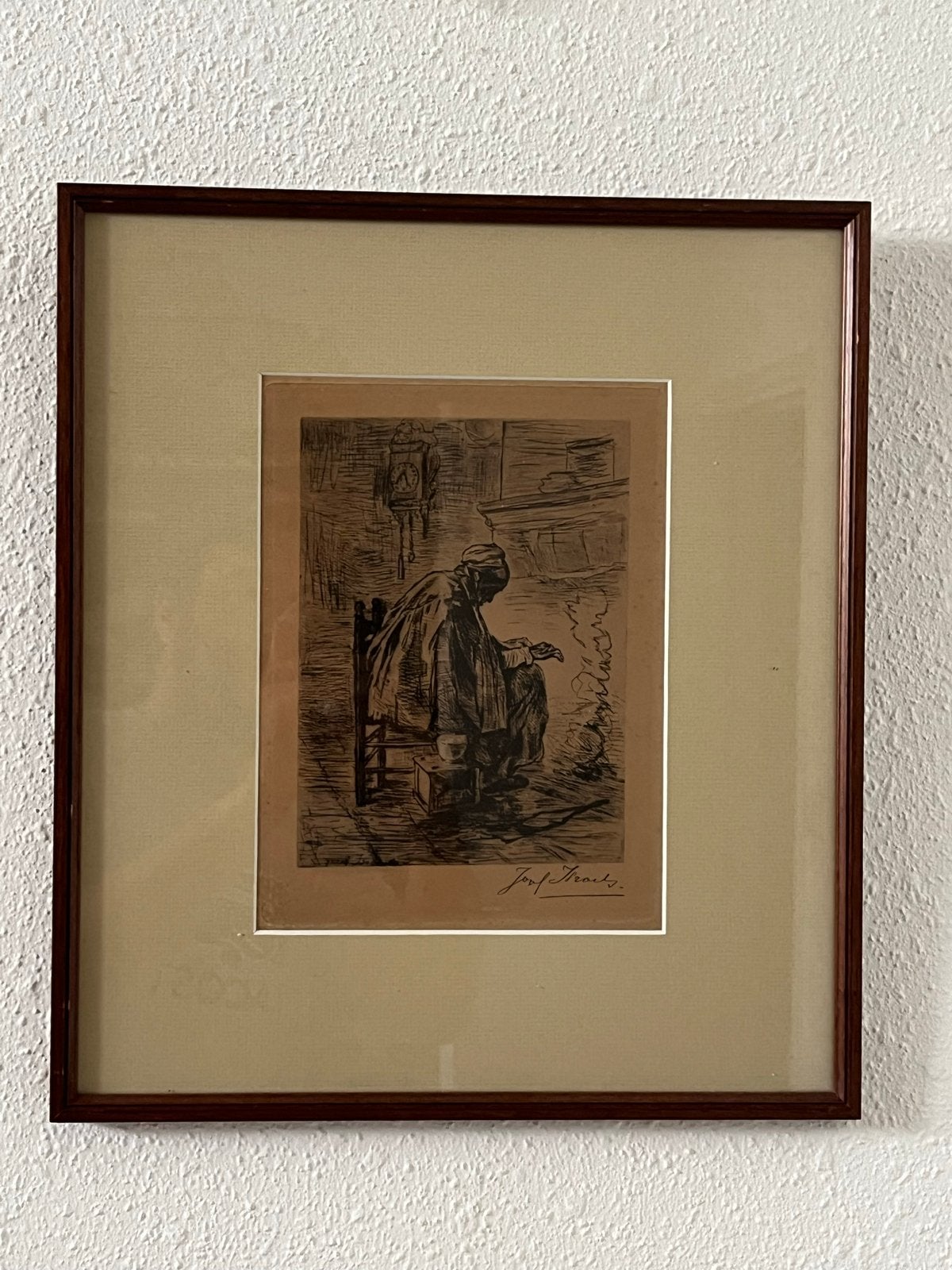 Jozef Israëls - ‘Als men oud wordt’ (Ets), Antiek en Kunst, Dagelijks leven, 1800 - 1899, Ets, Ophalen of Verzenden
