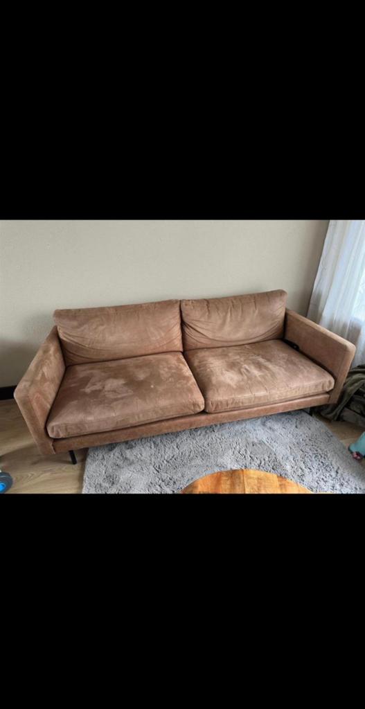Mooie Cognac bank, Ophalen, 150 tot 200 cm, Tweepersoons, 75 tot 100 cm