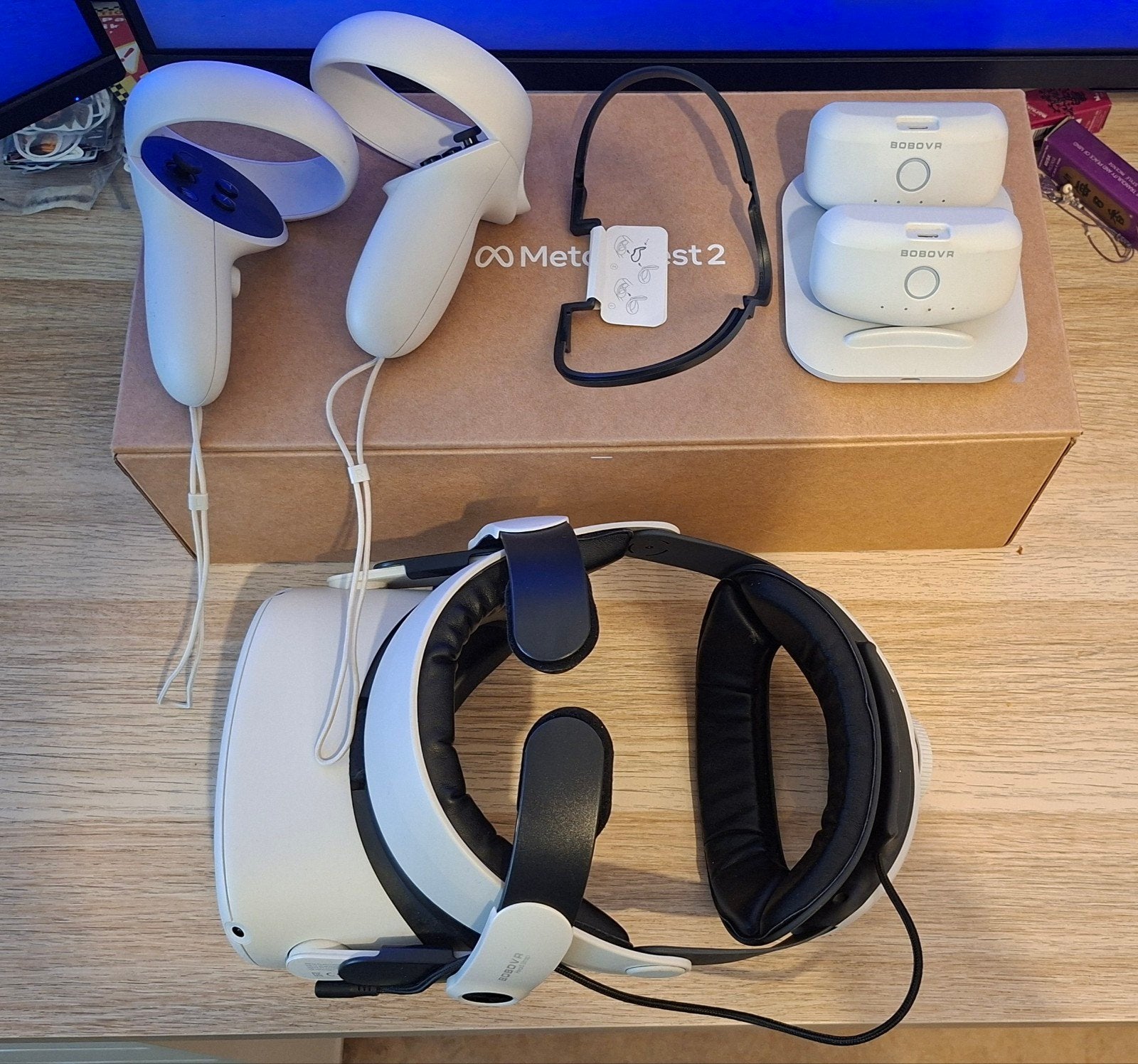 Quest 2 128gb met bobovr + reistas, Spelcomputers en Games, Ophalen of Verzenden, Zo goed als nieuw, VR-bril, Overige platformen