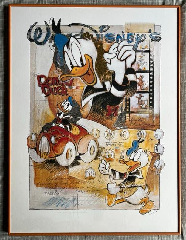 Lithografie Donald Duck van Joadoor, Verzamelen, Disney, Donald Duck, Ophalen