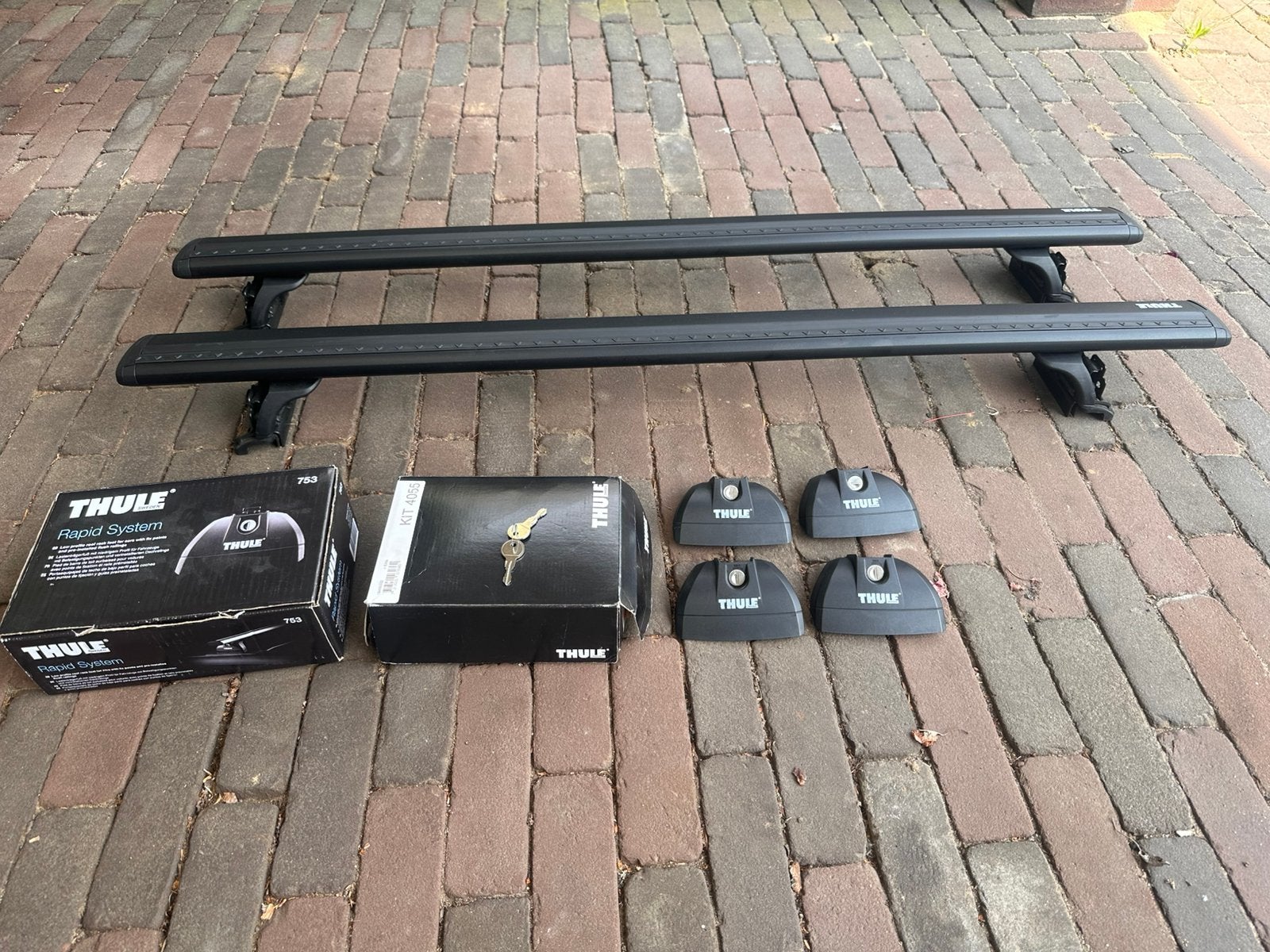 Thule Wingbar EVO dakdragers zwart Mercedes W205 Estate, Auto diversen, Ophalen, Zo goed als nieuw