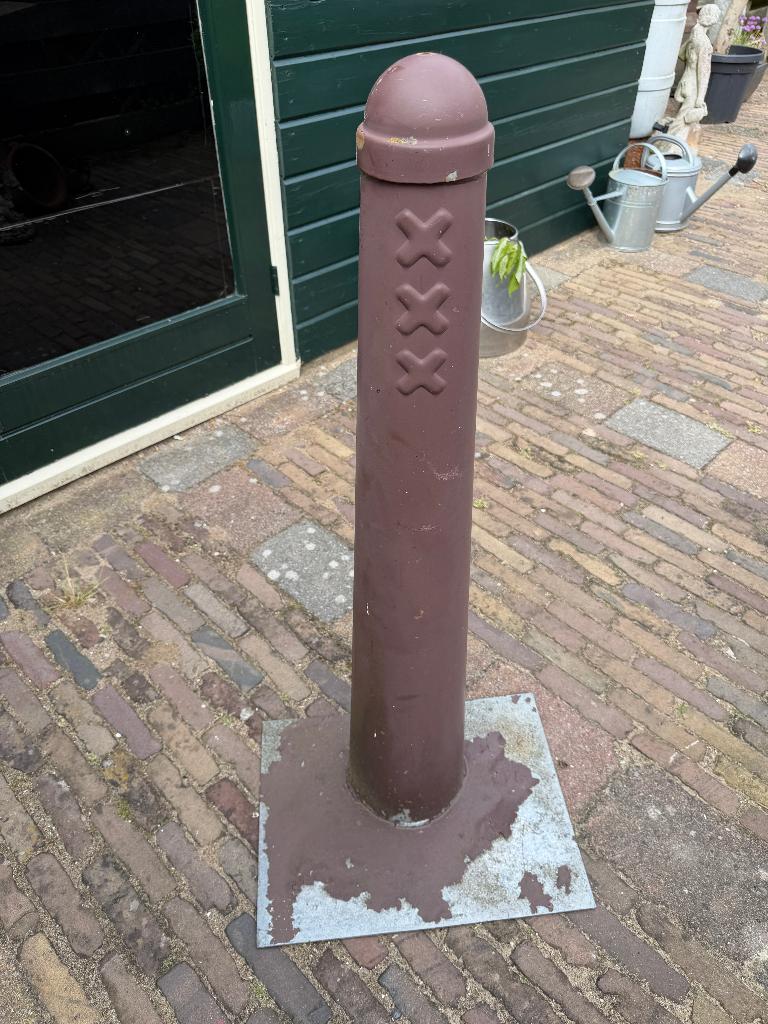 Amsterdammertje - Origineel iconisch rood paaltje, Tuin en Terras, Ophalen, Gebruikt, Metaal, Overige typen