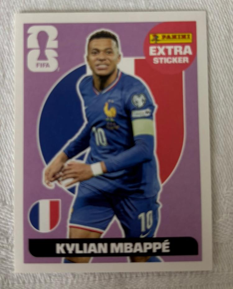 Panini plaatje Extra Sticker Kylian Mbappe WK 2026, Verzamelen, Ophalen of Verzenden, Nieuw