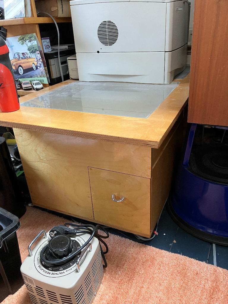 Salontafel van berken multiplex, Ophalen, 100 tot 150 cm, 50 tot 100 cm, Zo goed als nieuw