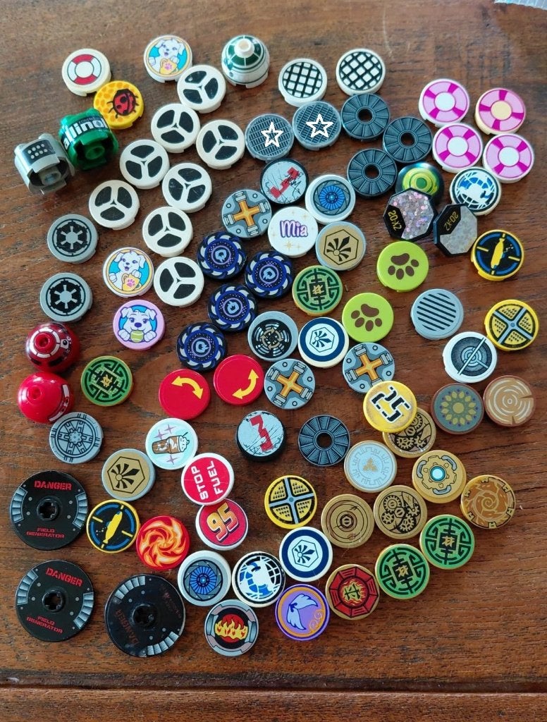 LEGO 2x2 rond steentjes met afbeelding, Ophalen of Verzenden, Zo goed als nieuw, Losse stenen, Lego