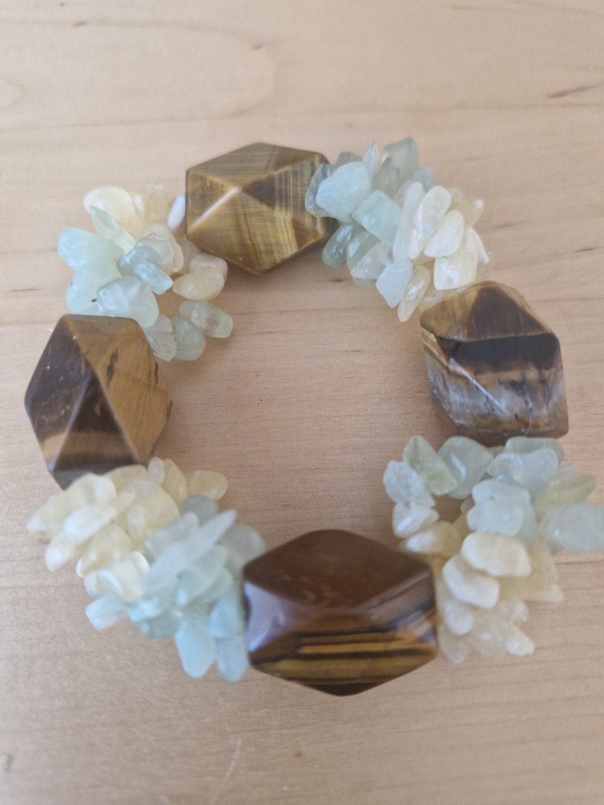 Tijgeroog & Aventurijn Armband - Geluk & Voorspoed, Overige materialen, Bruin, Met edelsteen, Ophalen of Verzenden