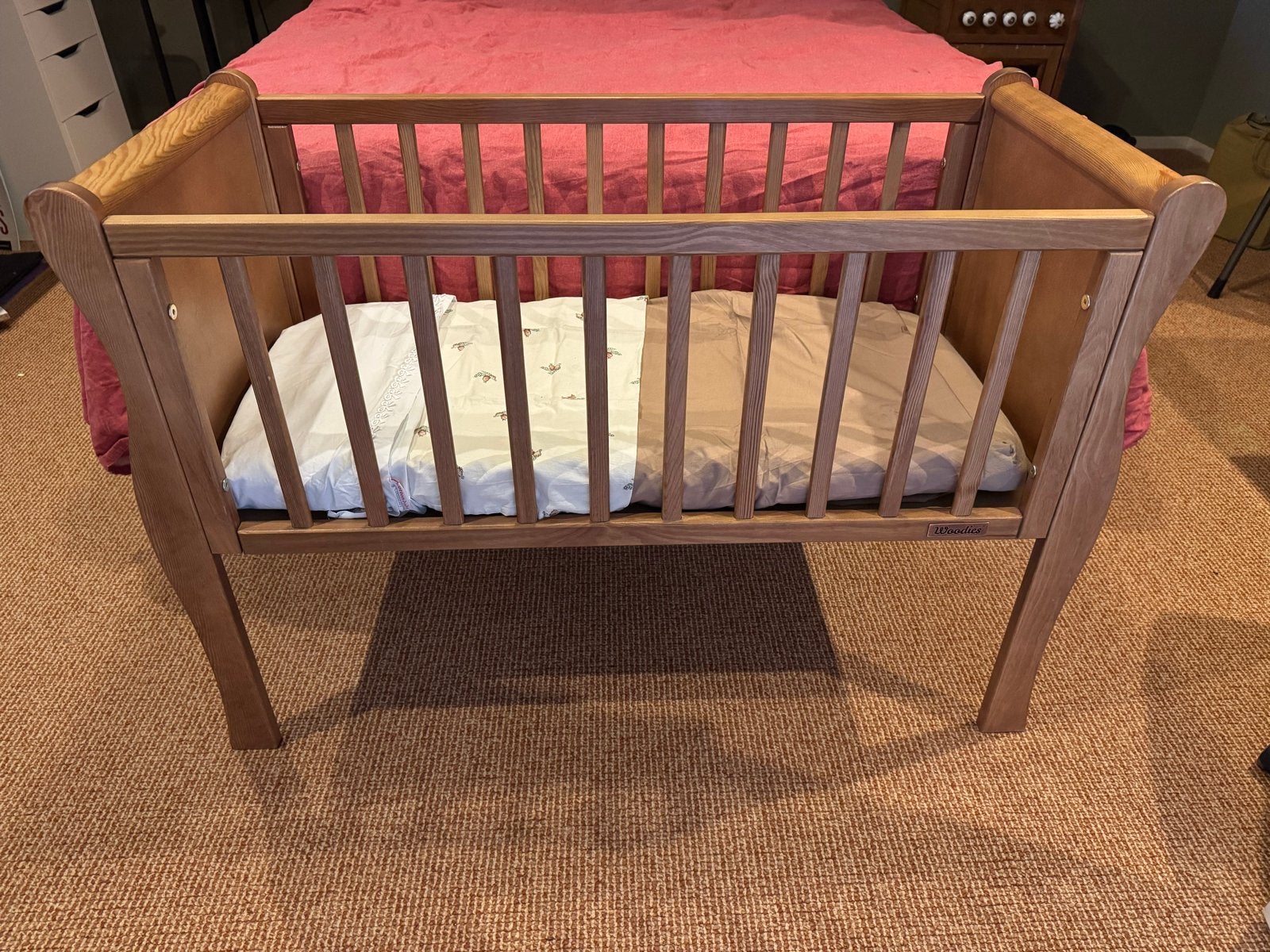 Woodies Noble mini ledikant 90x40 cm - Zo goed als nieuw, Ophalen, Zo goed als nieuw, Minder dan 140 cm, Minder dan 70 cm