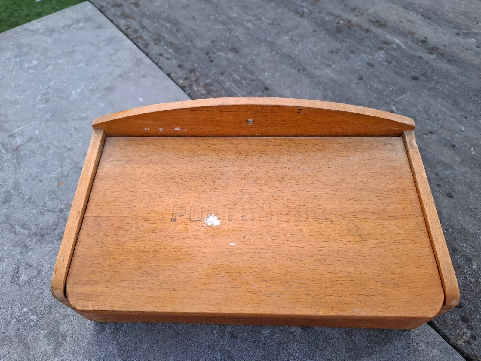 Vintage schoenenpoetsdoos met borstel, Ophalen of Verzenden, Huis en Inrichting