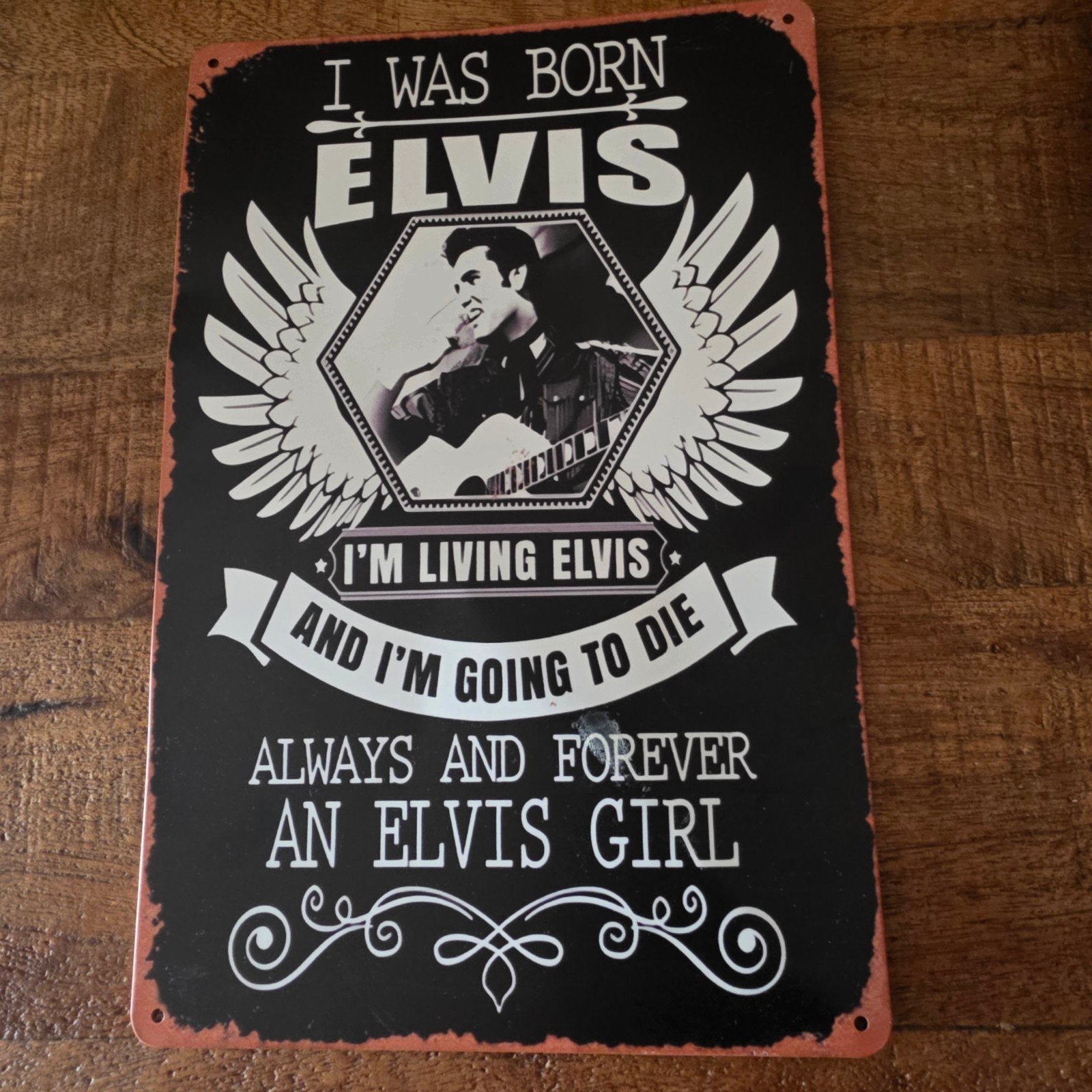 Elvis Presley "I Was Born Elvis" metalen wandbord, Ophalen of Verzenden, Overige typen