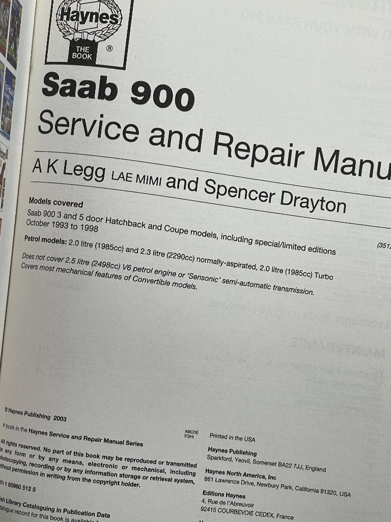 Haynes Werkplaatshandboek Saab 900 1993-1998, Auto diversen, Ophalen of Verzenden