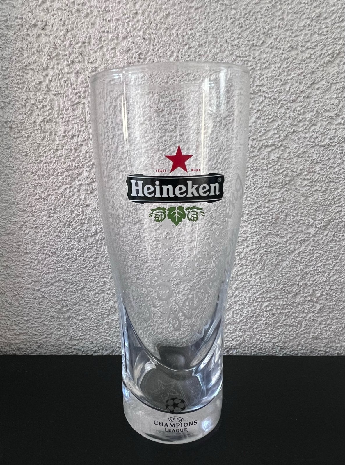 Heineken Champions League bierglas met inscriptie, Ophalen of Verzenden, Nieuw, Glas of Glazen, Heineken