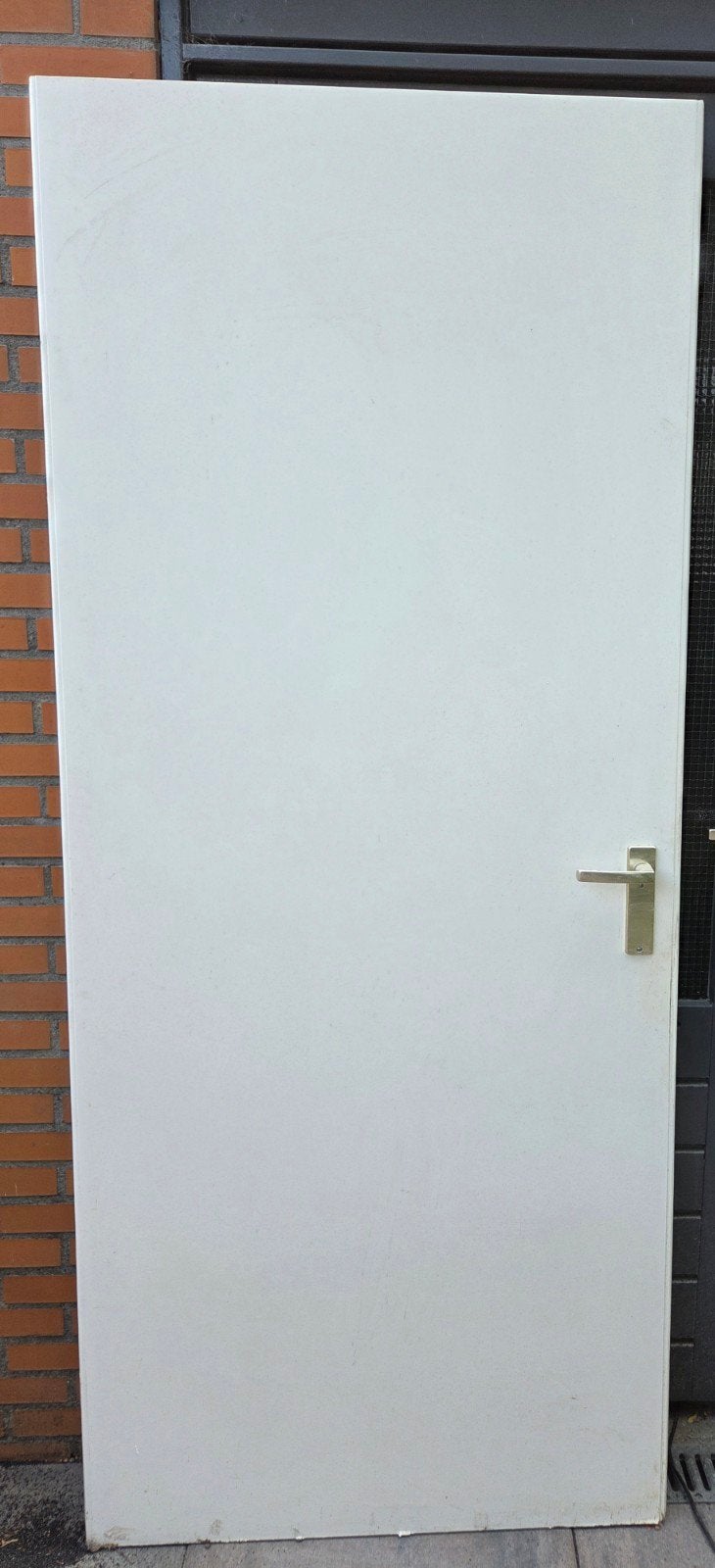Witte binnendeur met klink - Gebruikt, Ophalen, Gebruikt, Binnendeur, 200 tot 215 cm