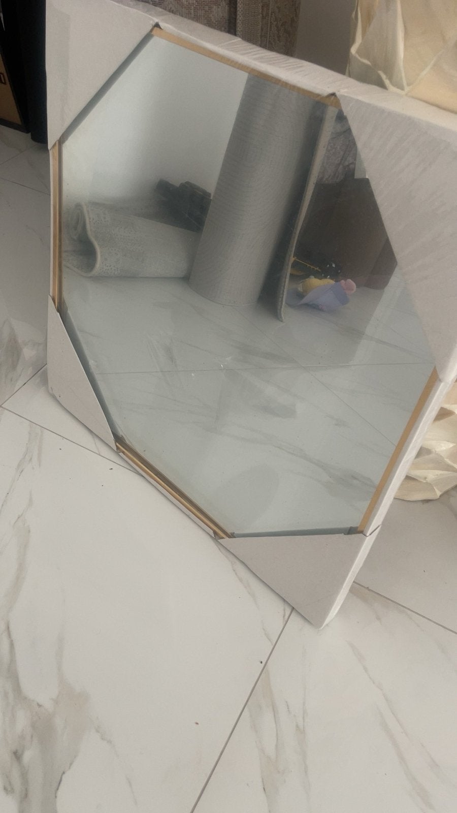 Zeshoekige spiegel 60x60 cm - Nieuw in verpakking, Huis en Inrichting, Woonaccessoires | Spiegels, Nieuw, Ophalen of Verzenden