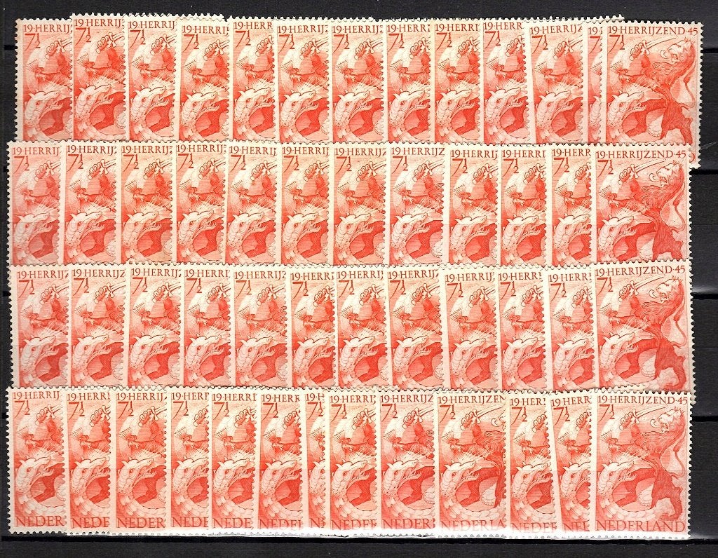 Nvph 443 bevrijdingszegel 1945 50 maal postfris, Ophalen of Verzenden, Na 1940, Postfris
