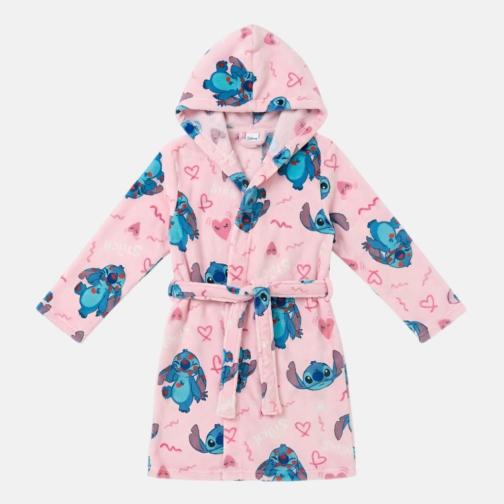 Stitch Badjas Roze - Mt 104/110 - 116/128 -134/140 - 146/152, Kinderen en Baby's, Kinderkleding | Maat 146, Nacht- of Onderkleding