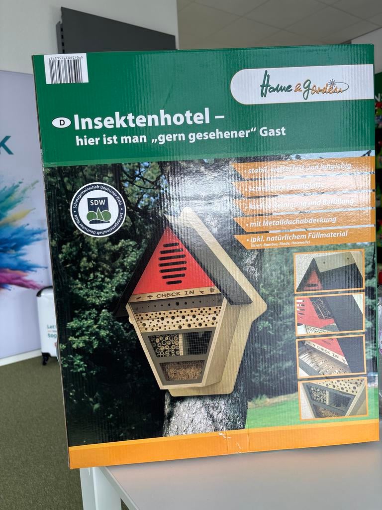 Insectenhotel nieuw in doos - robuust en weerbestendig, Ophalen, Nieuw