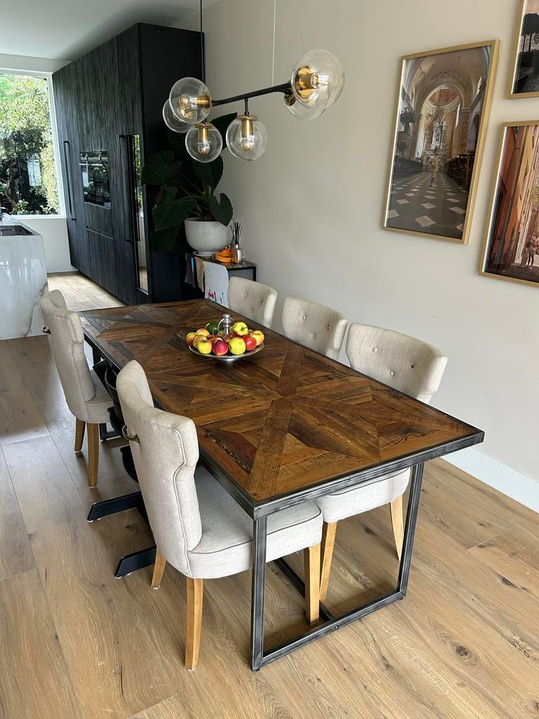 Riviera Maison Le Bar American Dining Table eettafel, Huis en Inrichting, Tafels | Eettafels, Eikenhout, 200 cm of meer, Zo goed als nieuw