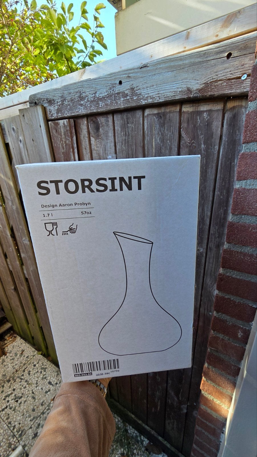 IKEA STORSINT Karaf/Vaas - 1.7L - Zo goed als nieuw, Ophalen, Nieuw, Transparant, Glas