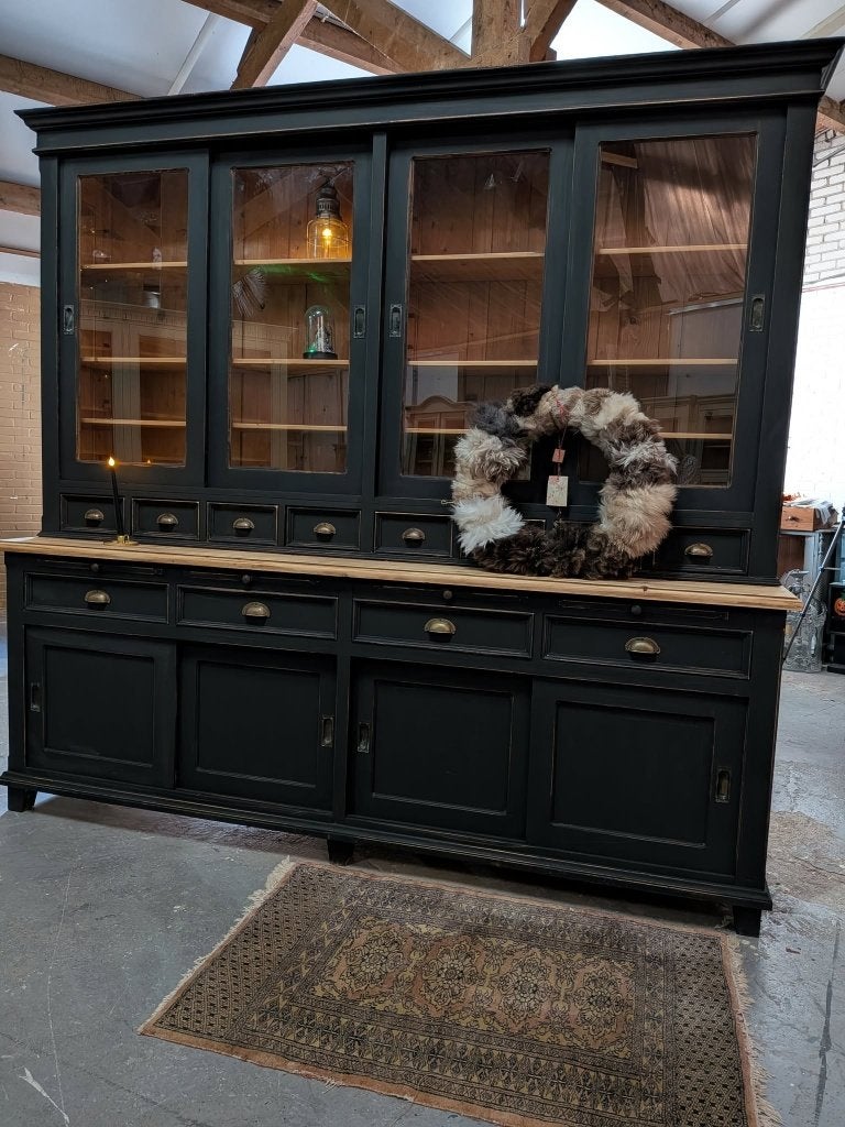 Buffetkast *landhuis* XXXL black, Ophalen, Met plank(en), 200 cm of meer, Zo goed als nieuw