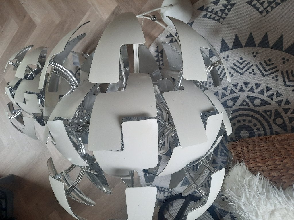 Ikea hanglamp PS 2014 wit/zilver grootste formaat, Ophalen, Kunststof, Gebruikt, E27 (groot)