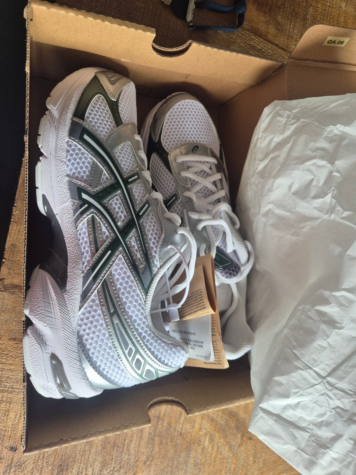 Nieuwe Asics GEL-1130 Sneakers - Wit/Forest Night, Kleding | Heren, Ophalen, Nieuw, Asics, Wit