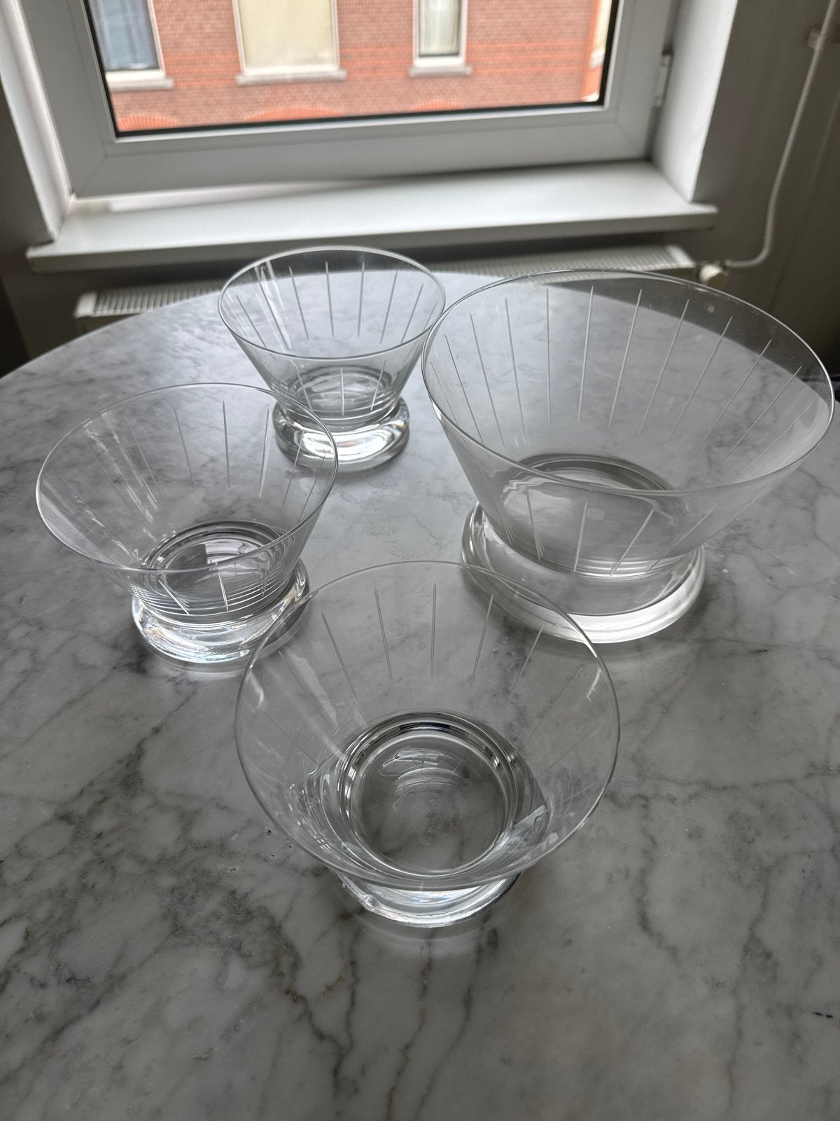 Set van 4 Esprit glazen schalen, Ophalen, Schaal, Rond, Glas