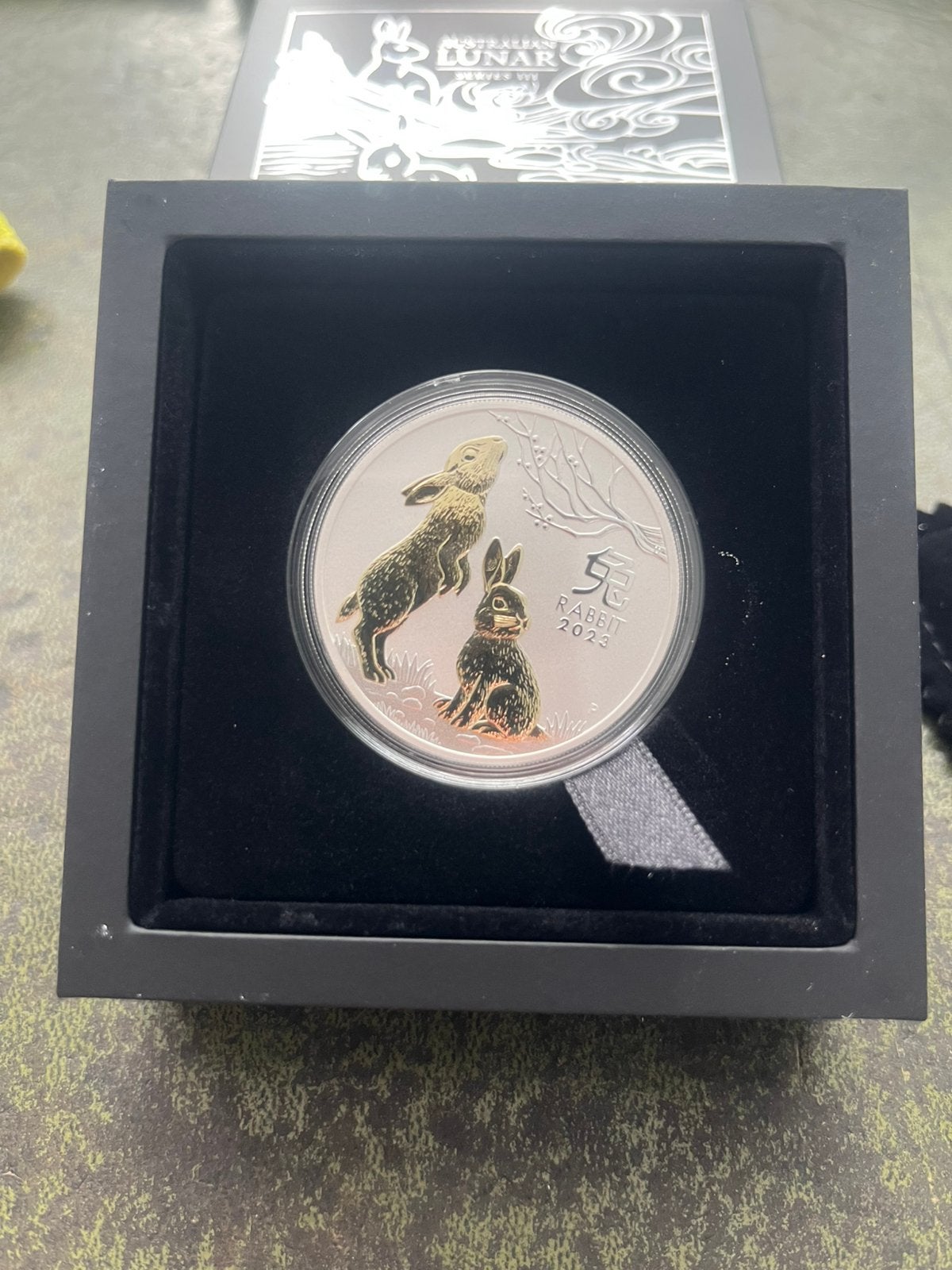 Australië 🇨🇰Lunar 3 Rabbit 🐇1 ounce Gold plated 2023., Ophalen of Verzenden, Zilver