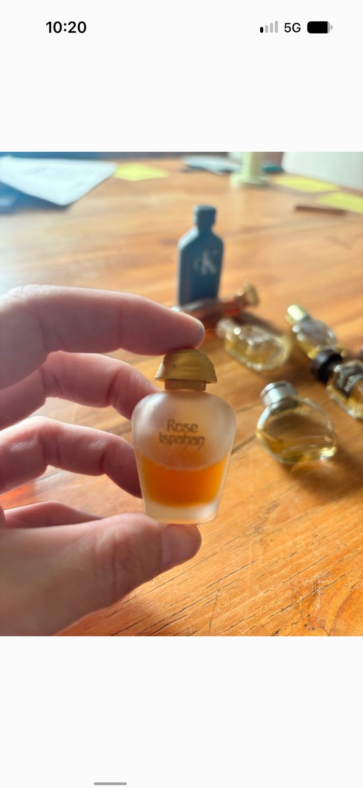 Kleine verzameling parfumflesjes, Ophalen of Verzenden, Gebruikt, Miniatuur, Gevuld