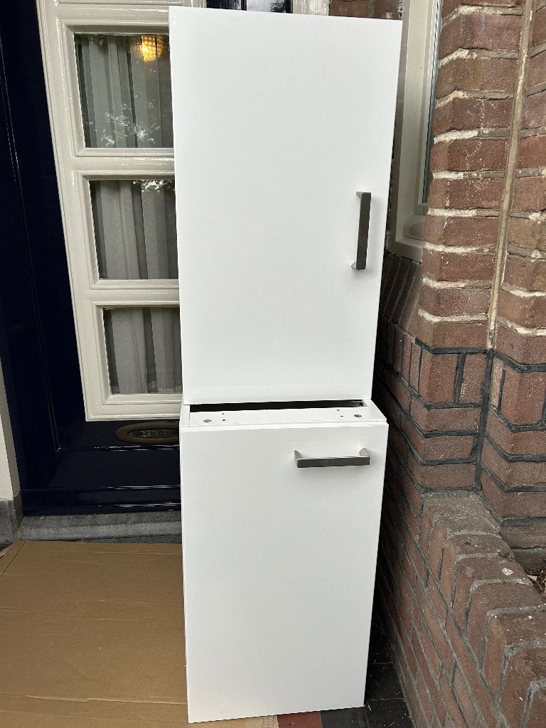 Smalle boven en onderkast 40 cm hoogglans wit, Ophalen, Minder dan 50 cm, Gebruikt, Wit