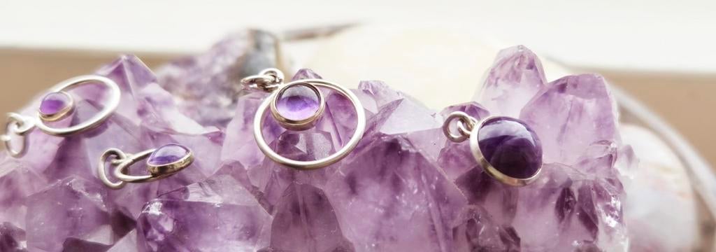Handgemaakt restant edelsmid 79 amethist zilveren hanger, Sieraden, Tassen en Uiterlijk, Kettinghangers, Overige voorstellingen