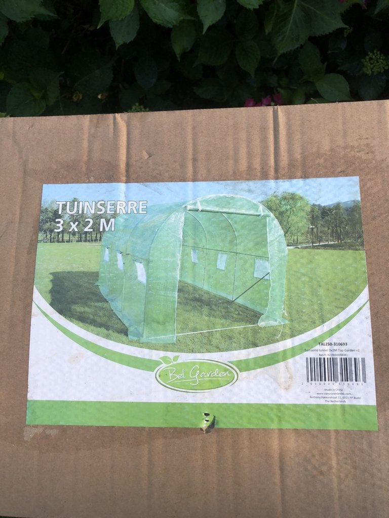 Nieuwe Tuinserre tunnel 3x2M - Ongebruikt wegens verhuizing, Folie, Ophalen, Staal, Kweekkas