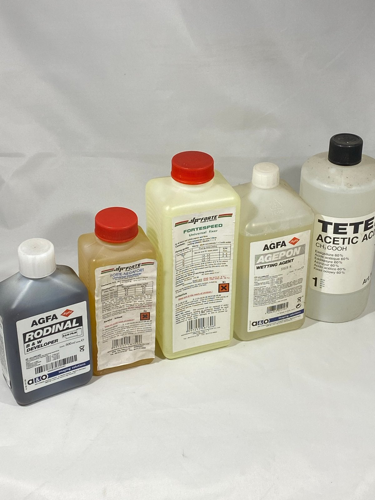 5jr oude Agfa Rodinal, Forte, Tetenal chemicaliën voor doka, Ophalen of Verzenden, Zo goed als nieuw, Agfa, Overig typen