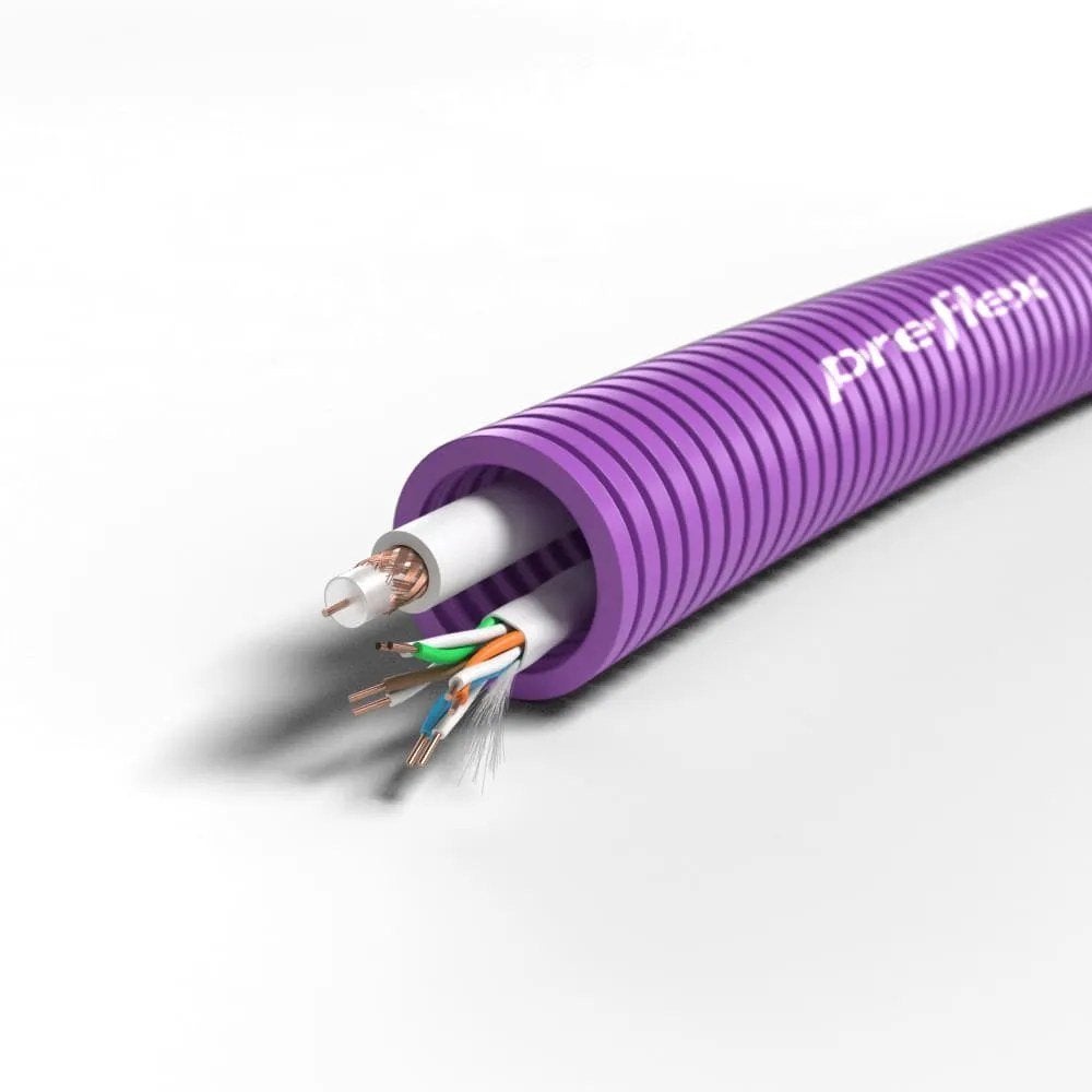 Flexpijp 3/4 UTP CAT6 + COAX 75 kabel 20mm (100 meter), Verzenden, Nieuw