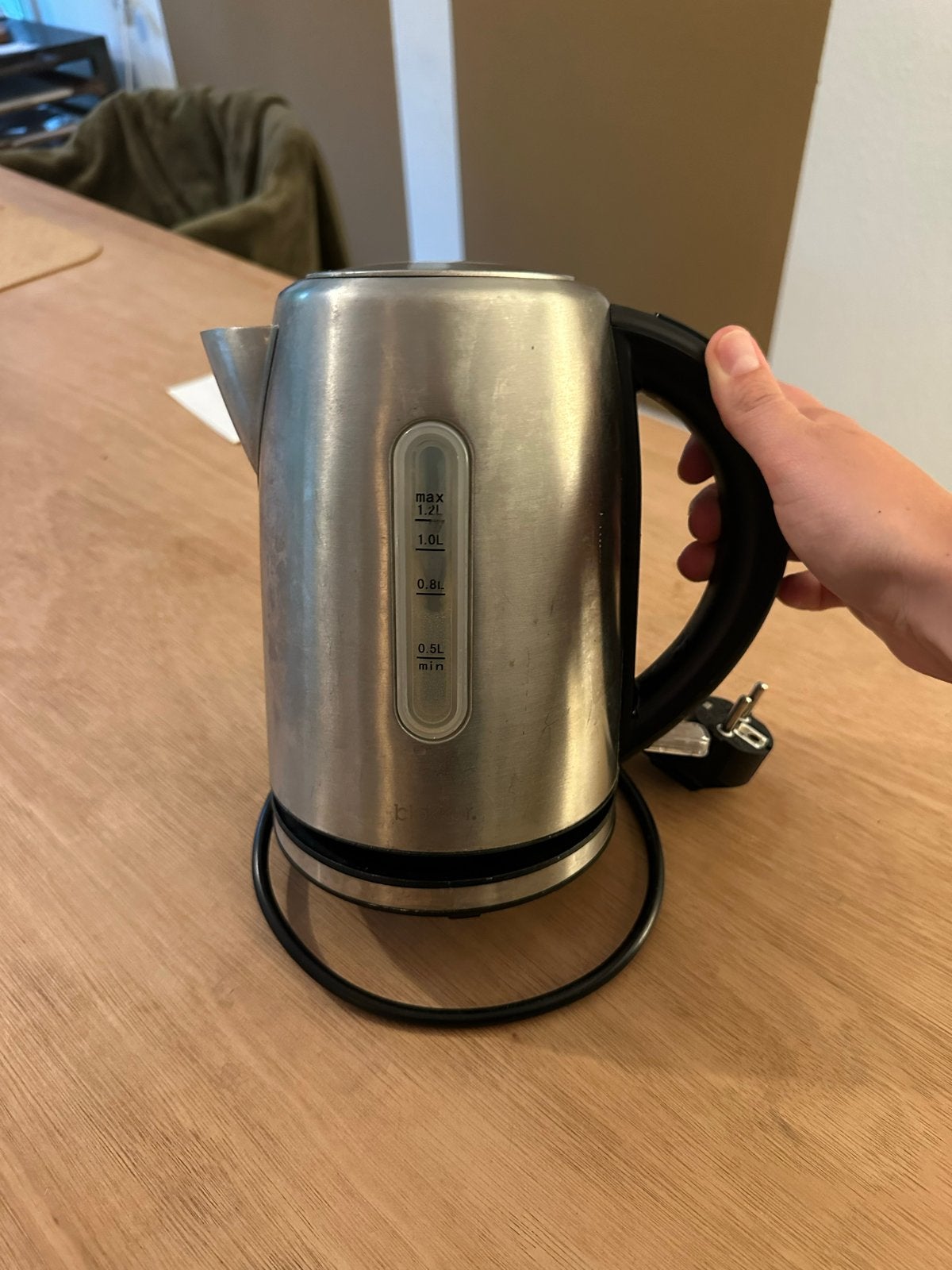 RVS waterkoker 1,2 liter, 1 tot 2 liter, Ophalen, Gebruikt, Rvs