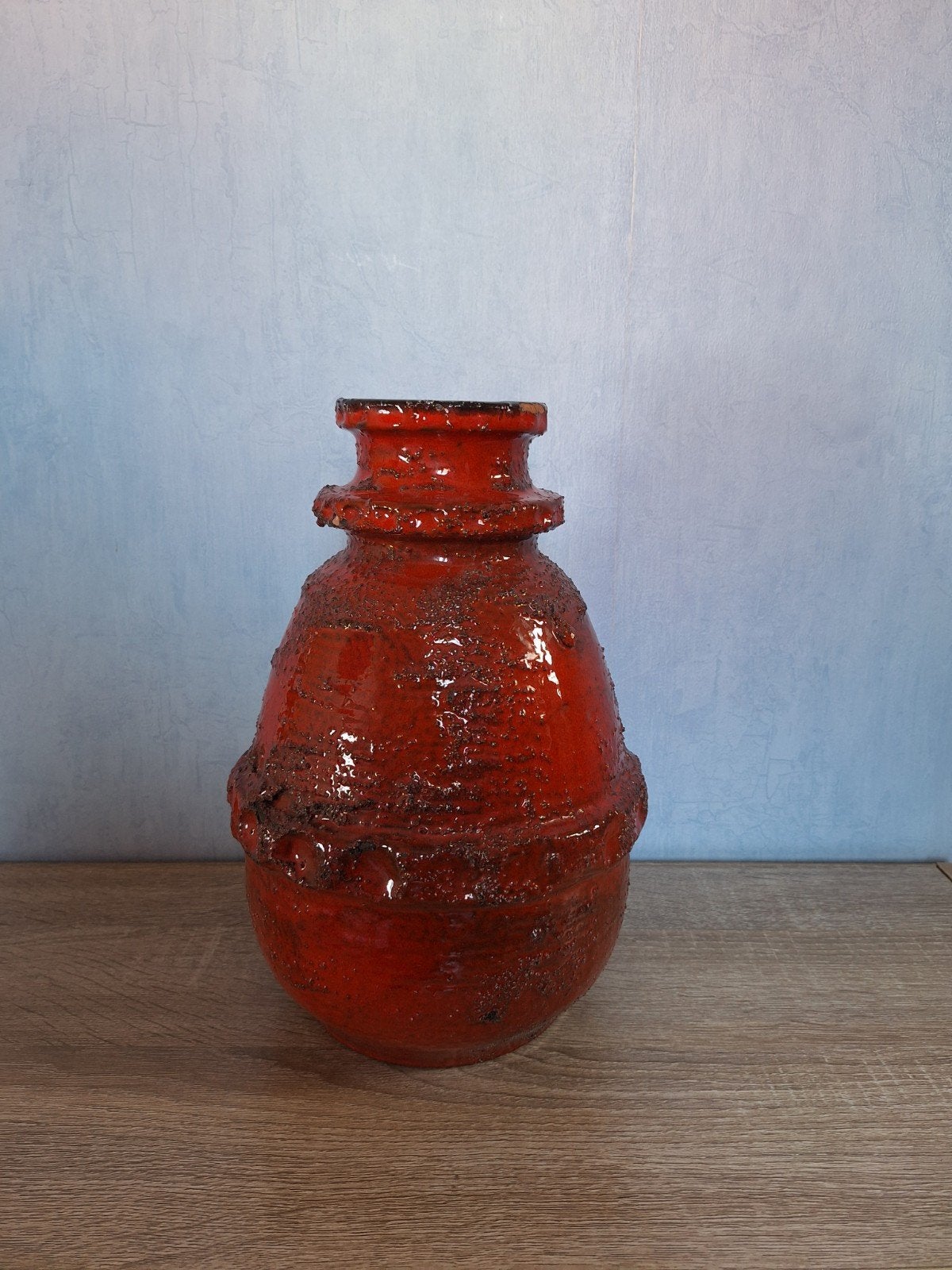 Vintage Fat Lava vaas, rood, West-Duitsland, 7322-30, Ophalen