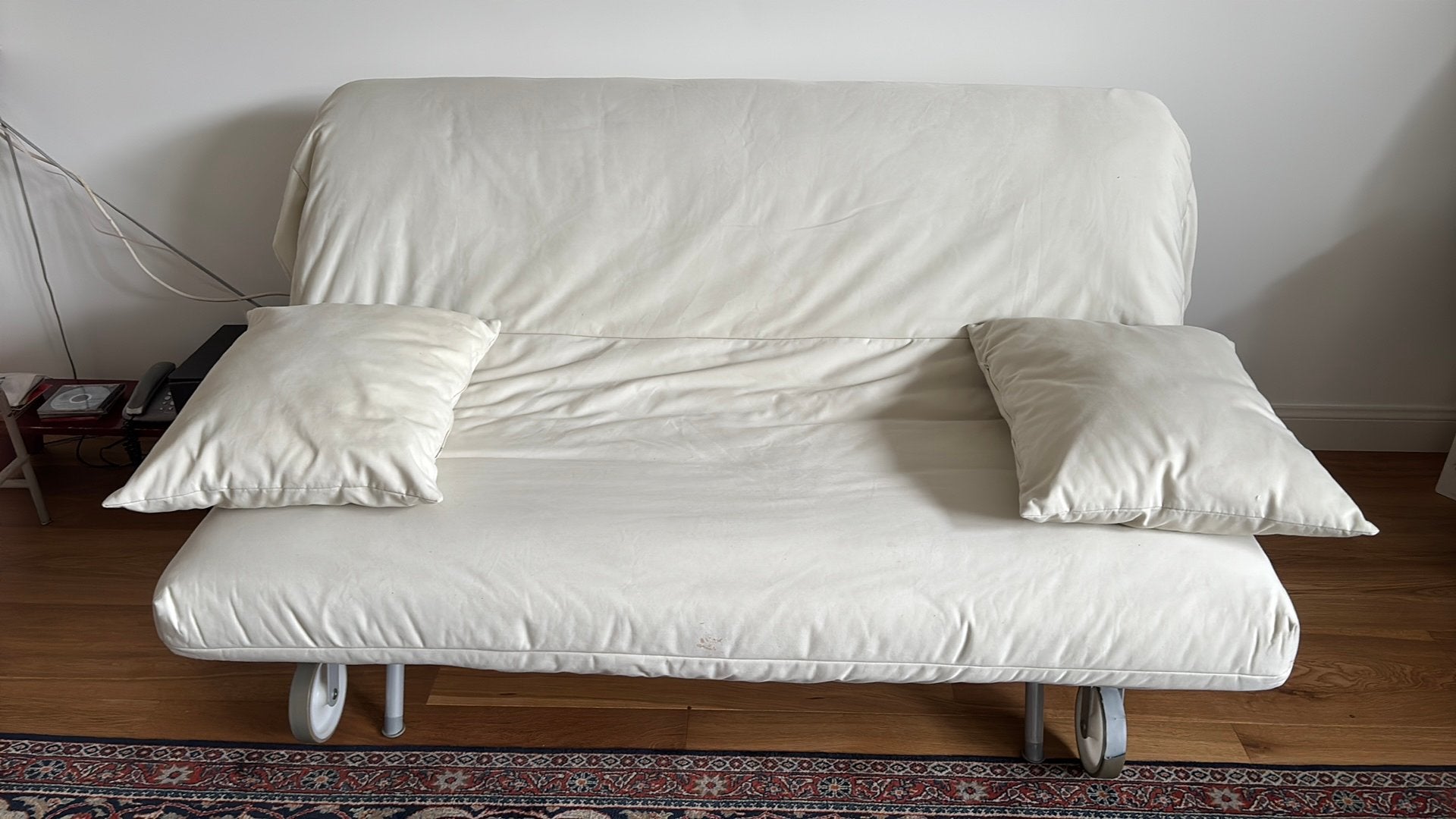 Beige slaapbank logeerbed, Huis en Inrichting, Slaapkamer | Slaapbanken, Gebruikt, Tweepersoons, Ophalen of Verzenden, 160 cm
