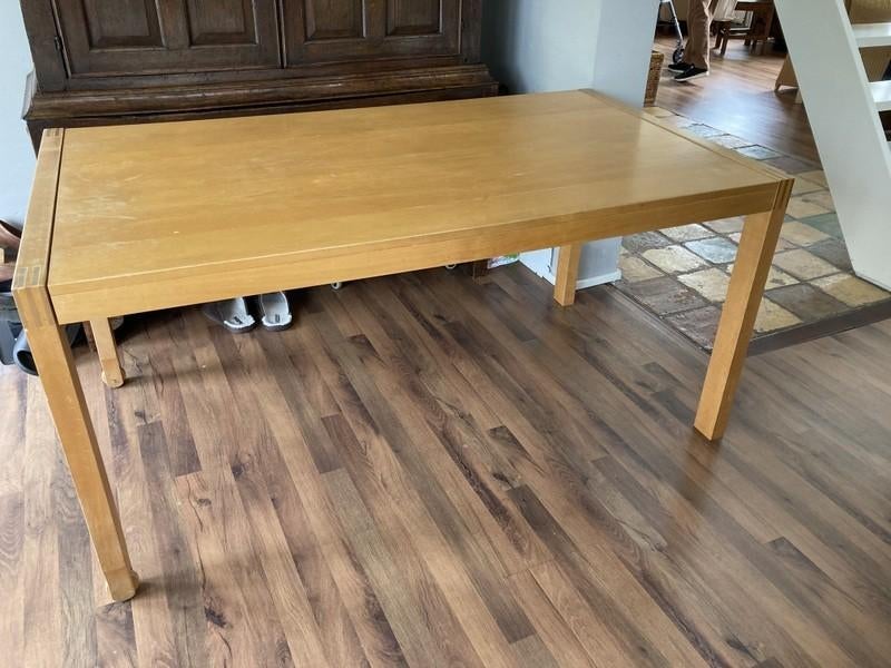 Eettafel - uitschuifbaar, Huis en Inrichting, Tafels | Eettafels, Ophalen, Gebruikt, 50 tot 100 cm, Vijf personen of meer