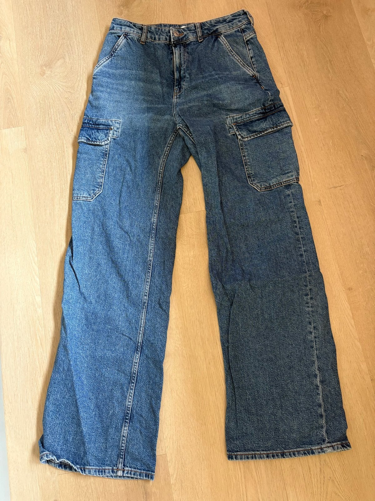 Cup of Joe Denim Charlotte Medium Blue Cargo Jeans W27, Ophalen of Verzenden, Gedragen, Blauw, W27 (confectie 34) of kleiner