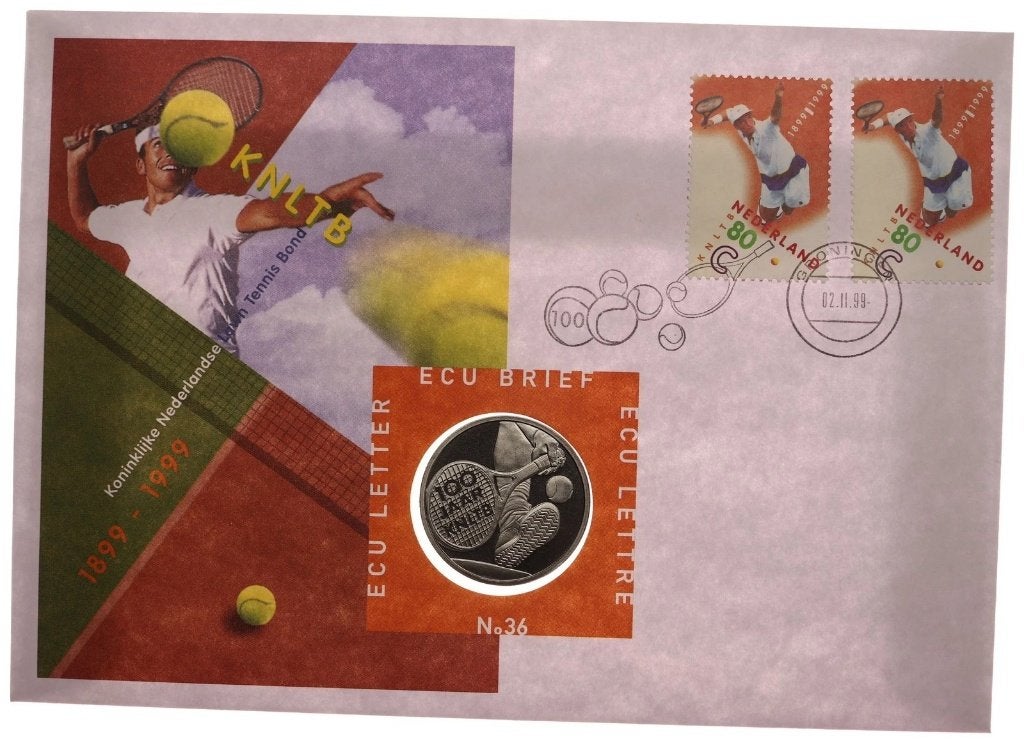 Ecu brief/letter no. 36 - 100 jaar KNLTB FDC (6557, Ophalen of Verzenden, Overige materialen, Nederland