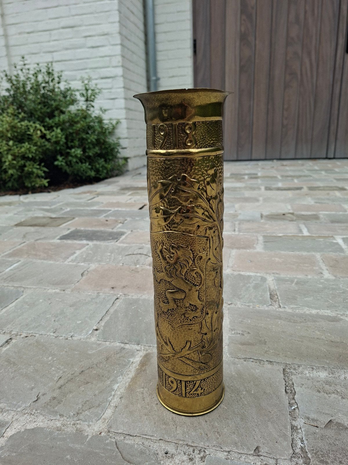 WOI Artilleriehuls 1917 - Trench Art - 75 mm - België, Ophalen of Verzenden, Landmacht, Hulzen of Bodemvondsten