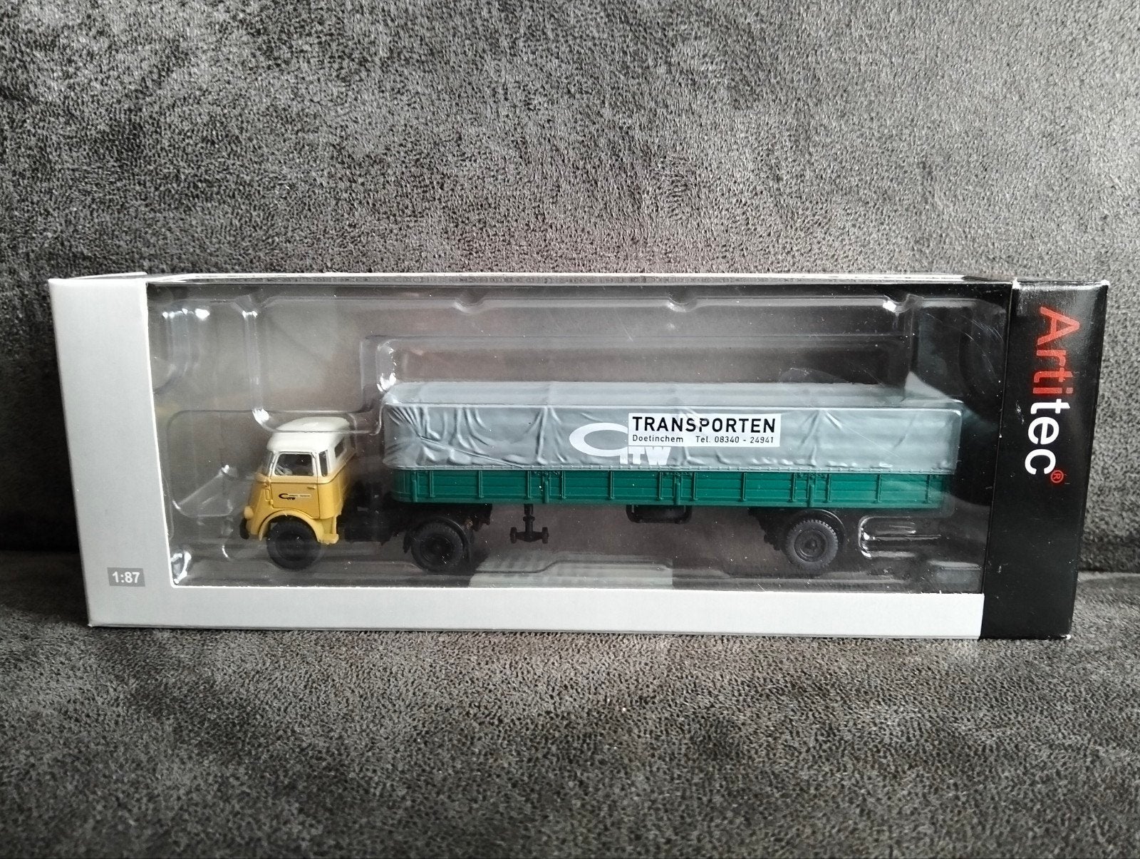Artitec DAF 1as trailer + huif, cab'59, "GTW", Ophalen of Verzenden, Zo goed als nieuw, Bus of Vrachtwagen, Overige merken