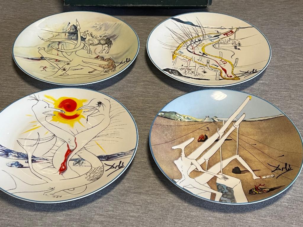 4x Salvador Dali Le Conquete du Cosmos Limoges Sierborden, Antiek en Kunst, Ophalen of Verzenden