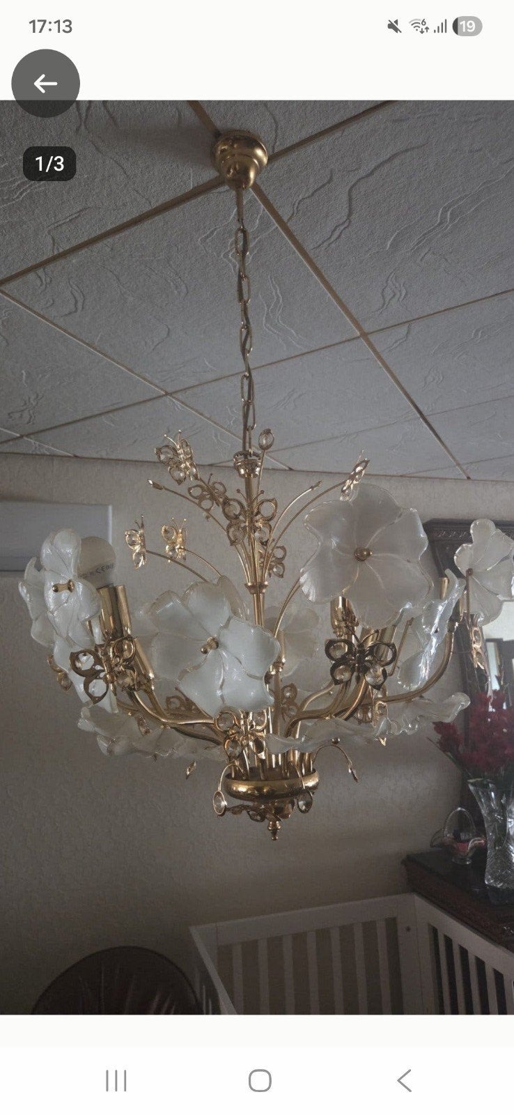 hanglampen capodimonte eric kuster wit goud, Ophalen, Zo goed als nieuw