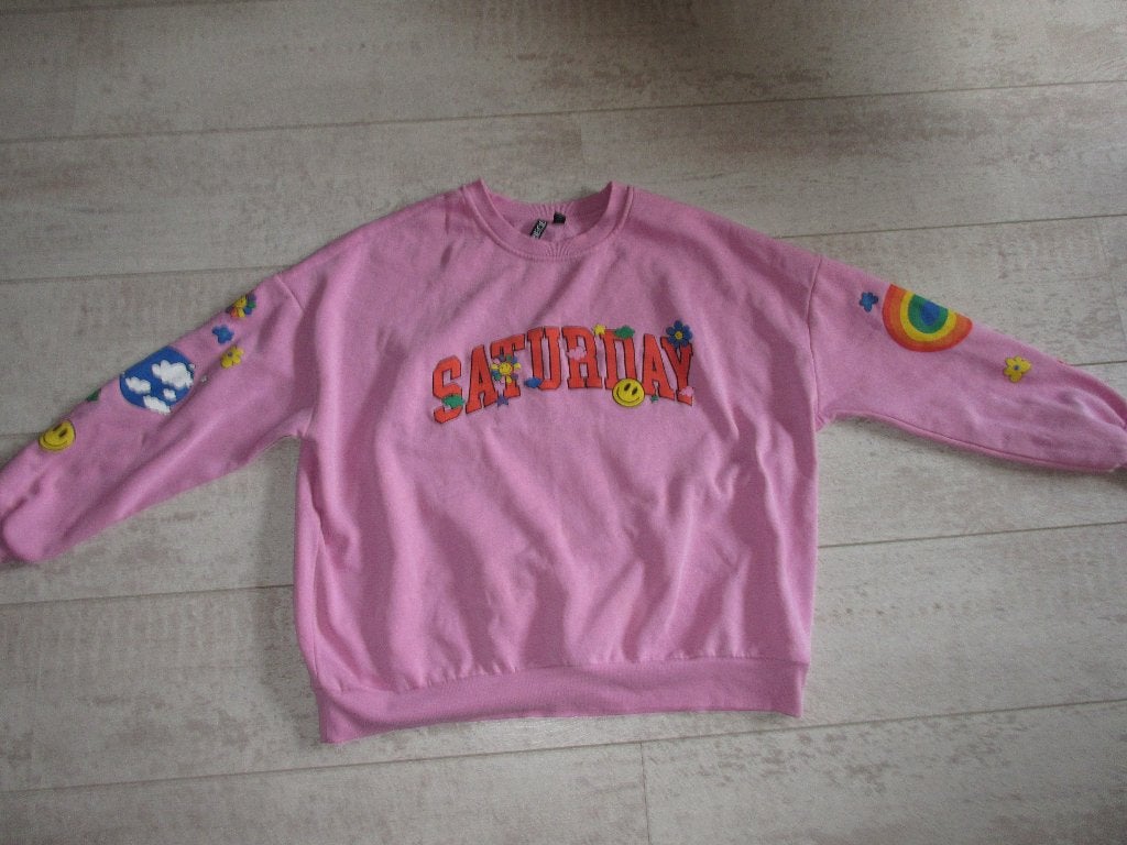 Zachte trui met smileys en regenboog details maat S of 176, Zo goed als nieuw, Roze, Maat 36 (S), Bestseller A.S.