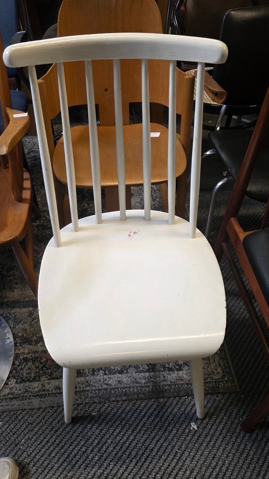 vintage houten stoel, Huis en Inrichting, Stoelen, Ophalen, Gebruikt, Wit, Eén